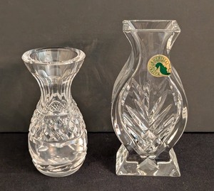 lot 75 image: LR - Waterford Crystal Glandore Pattern and Waterford Athens Posy Vase