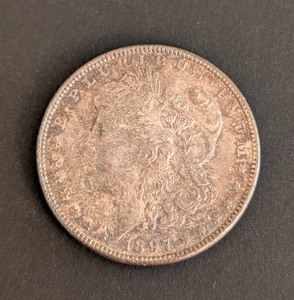 lot 110K image: K - Morgan Silver Dollar 1897 - No Mint Mark (Philadelphia Mint)