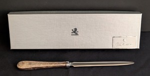 lot 128 image: LR - Kirk Stieff Letter Opener - Sterling Handle