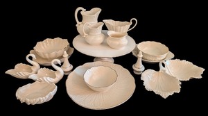 lot 134 image: K - Lenox White Porcelain Serving Dishes - Assorted Set with Cake Plate (10.5 in diameter)