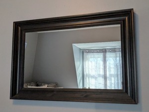 lot 165 image: B2 - Dark Wood Wall Mirror