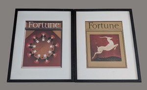 lot 203 image: LR - Fortune Magazine Cover Print Pair - Framed 17 x 21