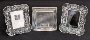 lot 213 image: LR - Mikasa Small Crystal Frame & Waterford Attendants Collection Frames (Lot of 3)