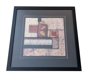 lot 214 image: LR - Abstract Art Print - Framed 33 x 33 Inches