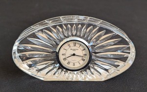 lot 217 image: LR - Waterford Crystal Clock - Quartz Movement, Desk Display