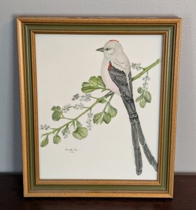 lot 237 image: B2 - Porcelain Bird Painting - Framed