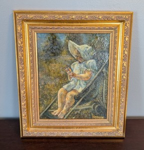 lot 243 image: B2 - John F. Horan - Framed Painting of Child on Swing