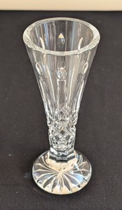 lot 244 image: LR - Waterford Crystal Happy Birthday Bud Vase