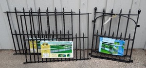 lot 315 image: Empire Fence Unit - 30 in x 45 in Garden Fence Panels & Gate (Lot of 3)