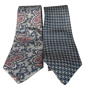 lot 21H image: MBR - Two Christian Dior Mens Ties, Paisley & Diamond Pattern