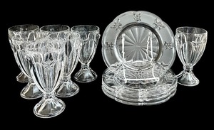 lot 57H image: Lenox Butterfly Meadow Plates & Parfait Glasses