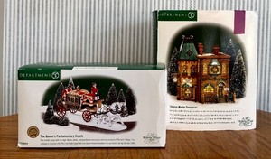 lot 142H image: SR - Department 56 Dickens Village - Thomas Mudge Timepieces & The Queens Parliamentry Coach
