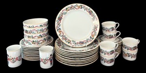 lot 147H image: K - Block Spal Whimsy Christmas Portugal 43-Piece Dinnerware Set