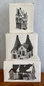 lot 152H image: SR - Dept 56 Dickens Village Series - Butter Tub Barn, Bishops Oast House & Silas Thimbleton Barrister
