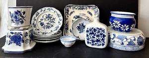lot 293H image: K - Blue & White Ceramic Collection including Blue Danube Delft-Style Plates