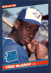 1986 Donruss Fred McGriff Rookie Card MLB Legend and Hall of Fame