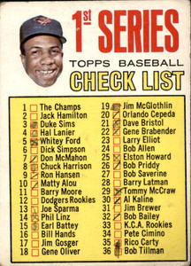 1967 Topps - 1st Series Checklist Frank Robinson (CHECKED ON BACK)