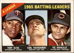 1966 Topps Carl Yastrzemski Tony Oliva, Vic Davalillo #216 Twins Card