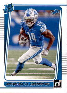 2021 Donruss Rated Rookie Amon-Ra St. Brown Rookie Card Detroit Lions
