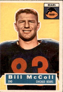 1956 Topps Bill McColl Chicago Bears Card