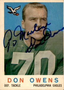 1959 Topps Don Owens #47 Green Bay Packers Vintage