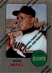 1996 Topps Willie Mays 1968 Reprint Card Film Still Attached