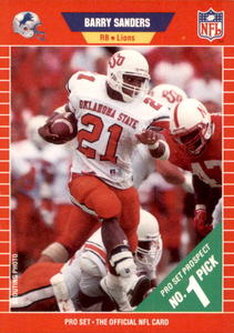 1989 Pro Set Barry Sanders Rookie Card Detroit Lions Legend NFL Hall of Fame