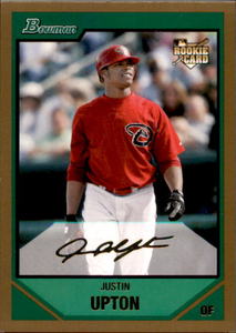 2007 Bowman Rookie Card Gold Parallel Justin Upton