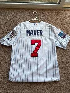 Joe Mauer Minnesota Twins Jersey White Color From Inaugural Season at Target Field, Comes With Target Field Patch on Sleeve