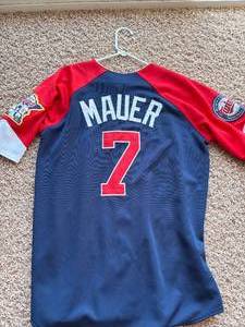Joe Mauer Minnesota Twins Multi-Colored Jersey, Nike Brand, Mens Large Sized, Comes With Authentic Patches on Each Sleeve