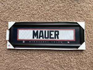 Joe Mauer Framed Nameplate Wall Hanging Decoration, Minnesota Twins Collectible Decor, Great for Bedrooms, Man Caves, Offices and More