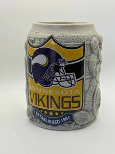 Minnesota Vikings Miller Lite Hoffbrau German-Style Beer Mug, Comes in Original Box, Unique NFL Licensed Collectible, Great for Parties and Tailgates