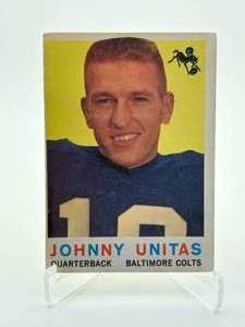 1959 Topps Johnny Unitas #1  Colts Legend NFL Hall of Famer Card is Slightly Off-Centered but Has Great Eye Appeal, Vintage Collectible Card