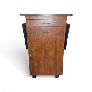 lot 45 image: Mobile Podium with Drawers and Keys