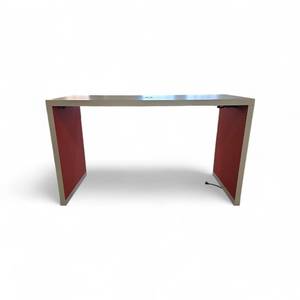Pub Height Table with Power white wOrange accent 72x30x42