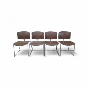 Set of 4 Steelcase Max Stacker Stacking Chairs