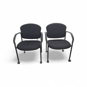 2 Black Stacking Chars on Wheels