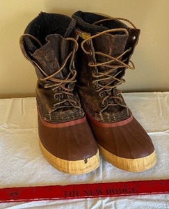lot 50 image: Brown Winter Boots - Leather Upper, Rubber Lug Soles, Lace-Up Pair
