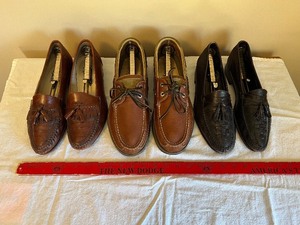 lot 56 image: Mens Loafers - Leather Dress Shoes for Men Brown Tan Black (Assorted Pairs)