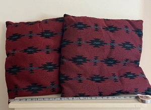 lot 70 image: Aztec Pattern Throw Pillows - Red & Black, 20 x 20 in - Pair