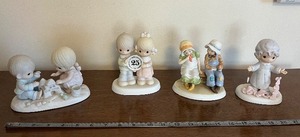 lot 76 image: 5-Piece Ceramic Baby Figurine Set - Pastel Collectible Figures