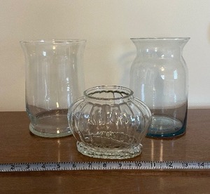 lot 80 image: Clear Glass Vases - Lot of 3