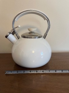 lot 95 image: White Teapot with Chrome Handle