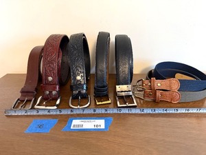 lot 101 image: Leather Belts - Assorted Styles (Lot of 5)