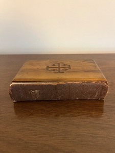 lot 105 image: Holy Bible with Wood-Grain Cover - King James Version, Collins Clear-Type Press