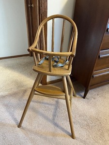 lot 120 image: IKEA Gulliver High Chair - Wooden BabyToddler Chair with Harness