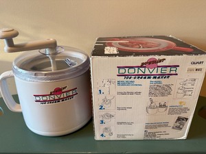 lot 130 image: Donvier Ice-Cream Maker - 1 Quart - White