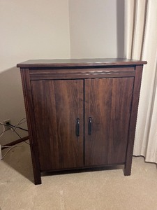 lot 196 image: Wood Cabinet - 2-Door Storage with Shelves