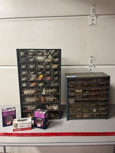lot 251 image: Drawer Organizer Cabinets with Hardware Assortment (Screws, Nuts, Bolts)