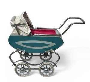 lot 13 image: Vintage 1950s Metal Doll Carriage Stroller
